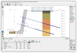 Tížná zeď - Zavedení kotev do výpočtu zdi